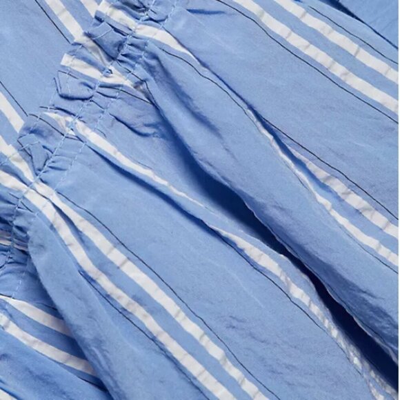 Cinq à Sept 'Lila' Ticking Stripe Wrap-Style Mini-Dress, Oxford Blue - Picture 5 of 5